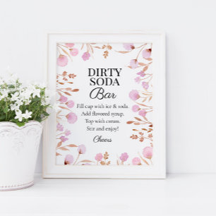 Poster Panneau de bar de soda sale à fleurs violettes pou