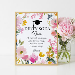 Poster Panneau de bar de soda sale pour fête de fin d'étu