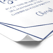 Poster Panneau de bar floral aquarelle bleu poussiéreux M (Coin)