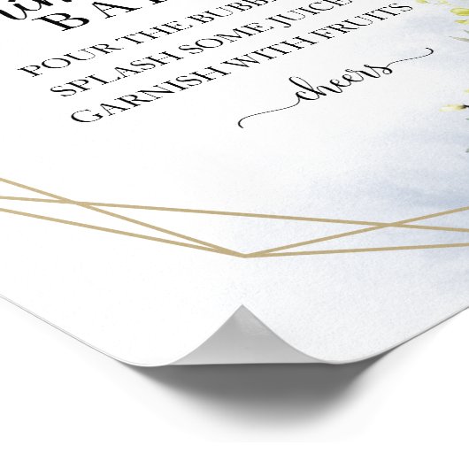 Poster Panneau de bar géométrique Eucalyptus Greenery Mim (Coin)