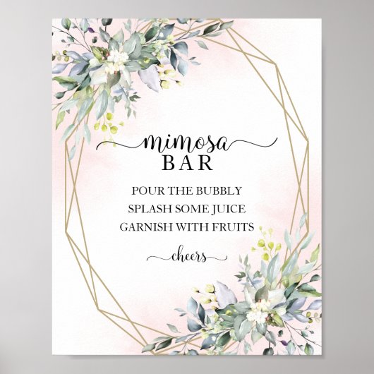 Poster Panneau de bar géométrique Eucalyptus verdure Mimo (Devant)