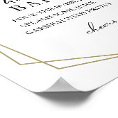 Poster Panneau de bar géométrique floral blanc de verdure (Coin)