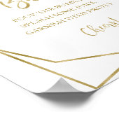 Poster Panneau de bar géométrique floral bordeaux rose bl (Coin)