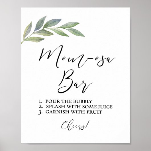 Poster Panneau de bar Maman-osa Olive Leaf Thème de verdu (Devant)