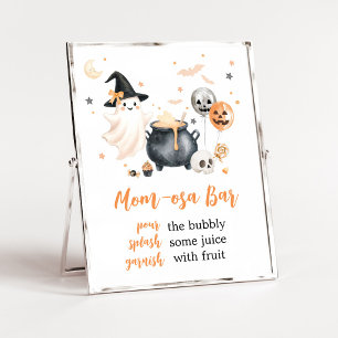 Poster Panneau de bar Maman Osa Petit Boo Fantôme Orange
