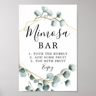 Poster Panneau de bar Mimosa à feuillage d'eucalyptus