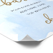 Poster Panneau de bar Mimosa à l'aquarelle bleue et or (Coin)