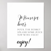 Poster Panneau de bar Mimosa à script minimal (Devant)