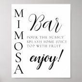 Poster Panneau de bar Mimosa à script minimal (Devant)
