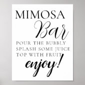 Poster Panneau de bar Mimosa à script minimal (Devant)