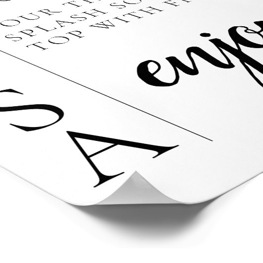 Poster Panneau de bar Mimosa à script minimal moderne (Coin)