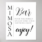 Poster Panneau de bar Mimosa à script minimal moderne (Devant)