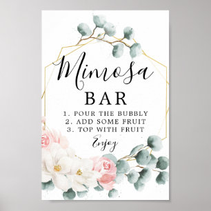 Poster Panneau de bar Mimosa à verdure florale