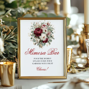 Poster Panneau de bar Mimosa Burgundy Blush Marron 8x10