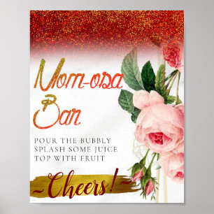 Poster Panneau de bar Mimosa chic élégant floral élégant