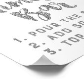 Poster Panneau de bar Mimosa Confettis Argent Mariage (Coin)