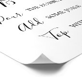 Poster Panneau de bar Mimosa de calligraphie noire simple (Coin)
