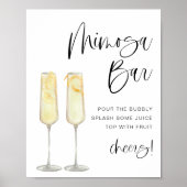 Poster Panneau de bar Mimosa de mariage bohème minimalist (Devant)