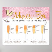 Poster Panneau de bar Mimosa décoré rose pour brunch de m (Devant)
