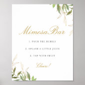 Poster Panneau de bar Mimosa doré et verdure moderne (Devant)
