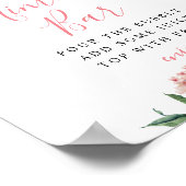 Poster Panneau de bar Mimosa Élégant mariage rose poussié (Coin)