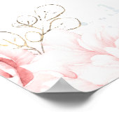 Poster Panneau de bar Mimosa floral rose à l'aquarelle (Coin)