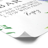 Poster Panneau de bar Mimosa Hortensia Bleu (Coin)