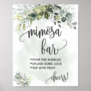 Poster Panneau de bar Mimosa mariage enterrement de vie d