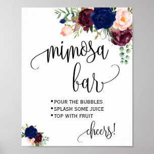 Poster Panneau de bar Mimosa mariage fiançailles naval ma