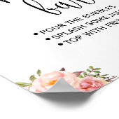 Poster Panneau de bar Mimosa mariage floral rose (Coin)