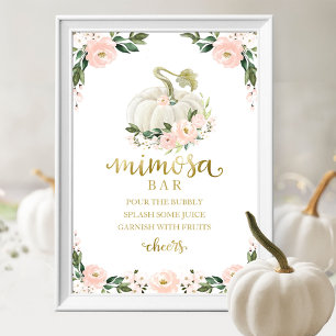 Poster Panneau de bar Mimosa pour Baby Shower automnal ro