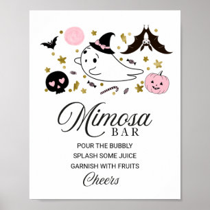 Poster Panneau de bar Mimosa pour Baby Shower de fille Ha
