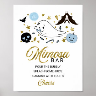 Poster Panneau de bar Mimosa pour Baby Shower sur le thèm