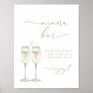 Poster Panneau de bar Mimosa pour brunch et bulles