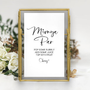 Poster Panneau de bar Mimosa pour enterrement de vie de j