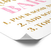 Poster Panneau de bar Mimosa pour mariage en or rose conf (Coin)