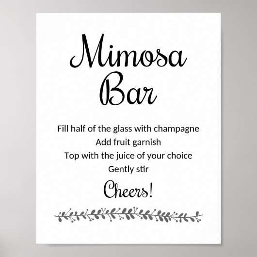 Poster Panneau de bar Mimosa - Rochester (Devant)