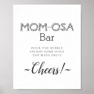 Poster Panneau de bar Mimosa simple minimaliste