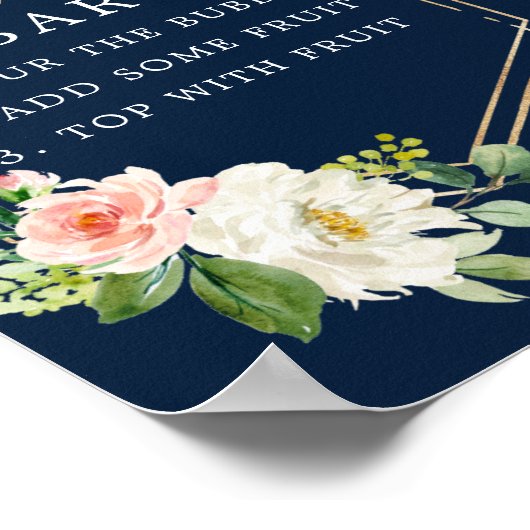 Poster Panneau de bar Mimosa Teinte dorée bleu marine (Coin)