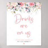 Poster Panneau de bar moderne pour la douche de la mariée (Devant)