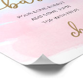 Poster Panneau de bar Mom-osa à l'aquarelle rose bleu et  (Coin)