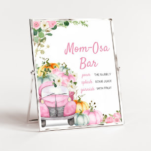Poster Panneau de bar Mom Osa camion rose citrouille d'au
