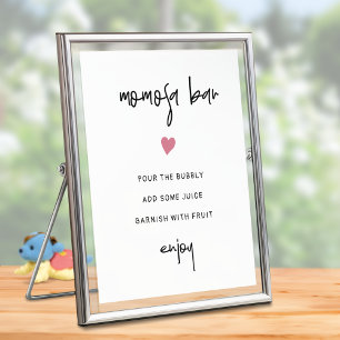 Poster Panneau de bar Momosa, minimaliste baby shower fil