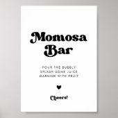 Poster Panneau de bar Momosa noir et blanc rétro élégant (Devant)