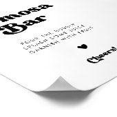 Poster Panneau de bar Momosa noir et blanc rétro élégant (Coin)