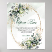 Poster Panneau de bar ouvert Boho Botanique Dusty Green 8 (Devant)