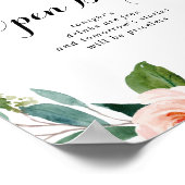 Poster Panneau de bar ouvert de mariage à feuillage vert (Coin)