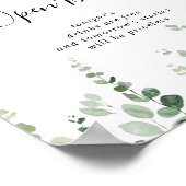 Poster Panneau de bar ouvert de mariage à l'eucalyptus ve (Coin)
