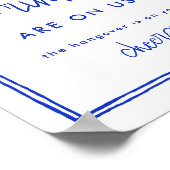 Poster Panneau de bar ouvert de mariage bleu français des (Coin)