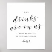 Poster Panneau de bar ouvert de mariage 'Les boissons son (Devant)